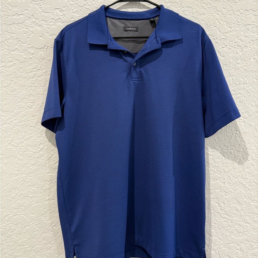 Van Heusen Blue Polo Shirt Men’s Collared Shirt Size Large